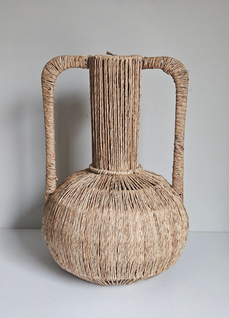 Vaas Blenza met handgrepen aardewerk organische vorm hoogte 37 x Ø 24 cm