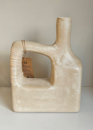 Vaas jerrycan crème ECOmix met moderne vorm en matte afwerking hoogte 31 cm