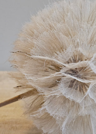 Close-up van kunstbloem dandelion paardenbloem wit - pluizige bloem en natuurlijke uitstraling