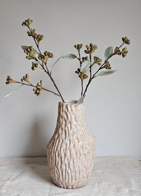 Close-up van kunstplant eucalyptus groen - ronde bladeren hoogte 66 cm