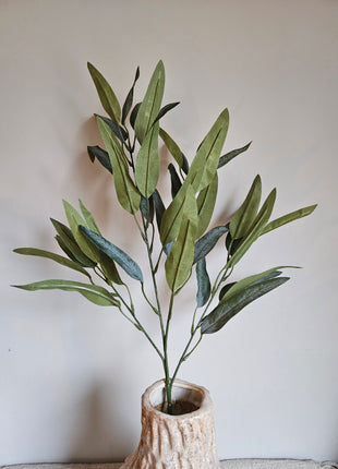 Close-up van kunstplant eucalyptus groen - realistische bladeren