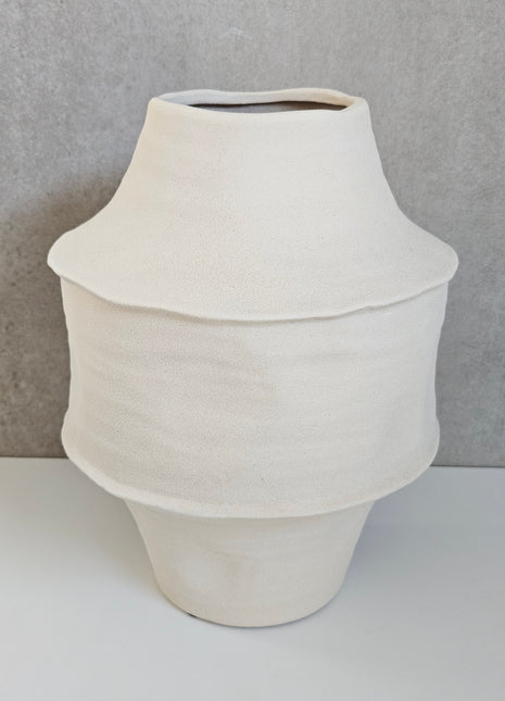 Vaas CORSICO mat crème keramiek met ronde vorm Ø 21 x hoogte 28 cm