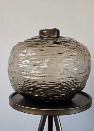 Vaas Gazzo grijs glas met ronde vorm Ø 29 x hoogte 24 cm