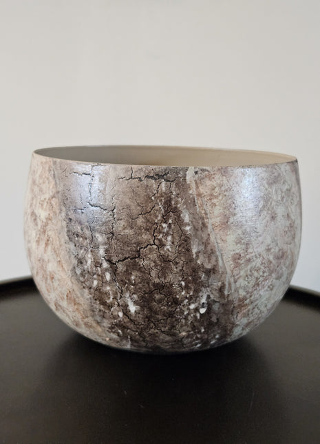 Votive Kyara bruin beige met ronde vorm Ø 17 x hoogte 11 cm