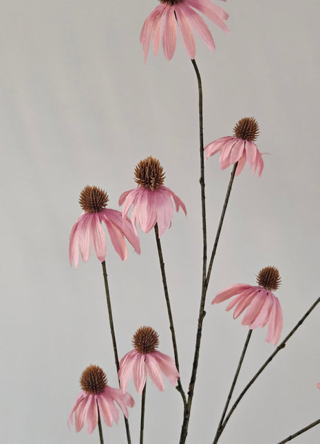Kunstbloem Echinacea Zonnehoed in de kleur oud roze met een lange steel.