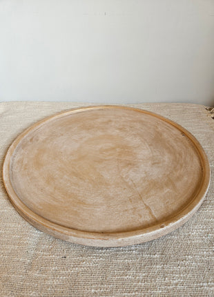 Dienblad zandsteen gold beige met ronde vorm en natuurlijke textuur Ø 42 cm