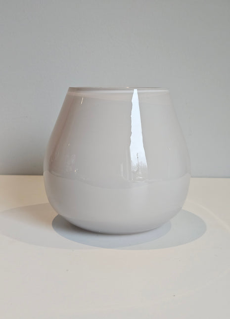 Waxinelichthouder Tasman ivory glas met organische vorm hoogte 11cm