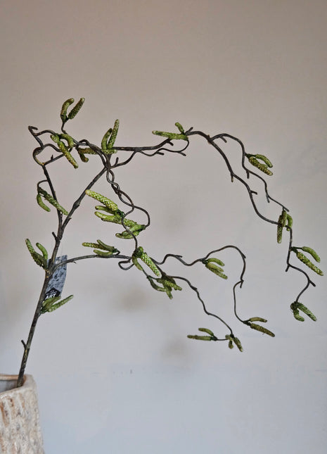 Kunstplant salix wilgentak groen met hangende bladeren hoogte 100 cm