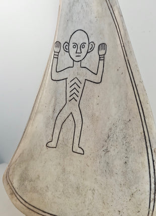 Close-up van ornament lepel op voet - figuur en natuurlijke afwerking