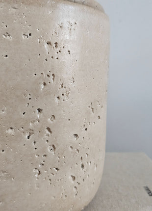 Aardewerk Potje Met Deksel Beige