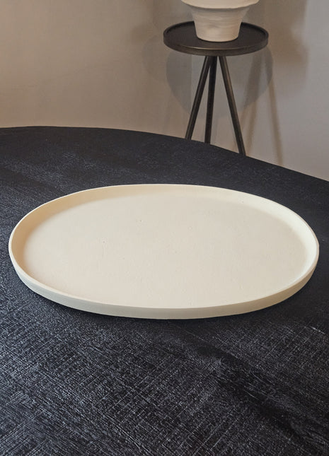 Dienblad Naomi taupe aluminium met rechthoekige ronde vorm 39 x 29 x 2 cm