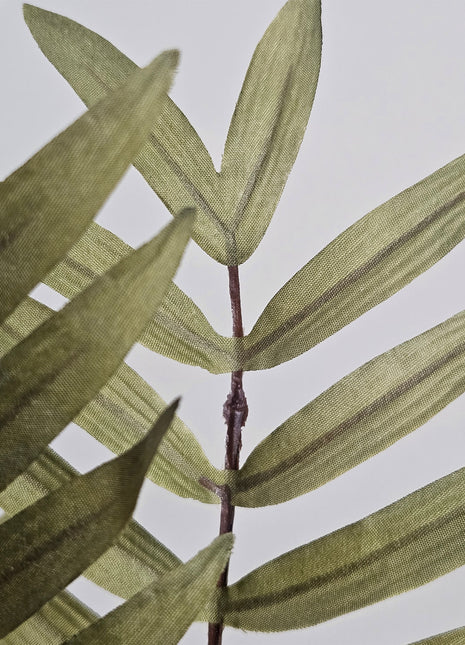 Close-Up Kunstvarentak Fern Spray Groen met een hoogte van 118cm. De bladeren ogen realistisch en natuurlijk groen.