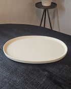 Dienblad Naomi taupe aluminium met rechthoekige ronde vorm 39 x 29 x 2 cm