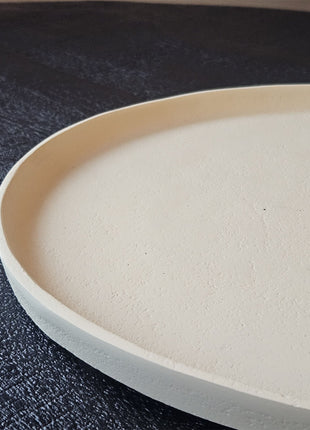 Close-Up Dienblad Naomi taupe aluminium met rechthoekige ronde vorm 39 x 29 x 2 cm
