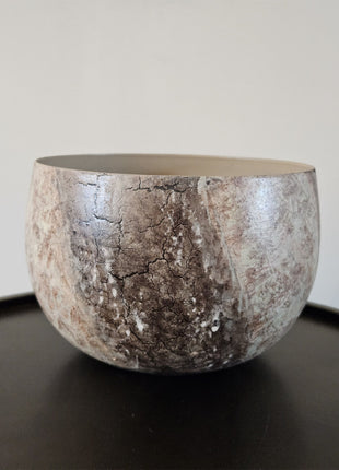Votive Kyara bruin beige met ronde vorm Ø 17xoogte 11 cm