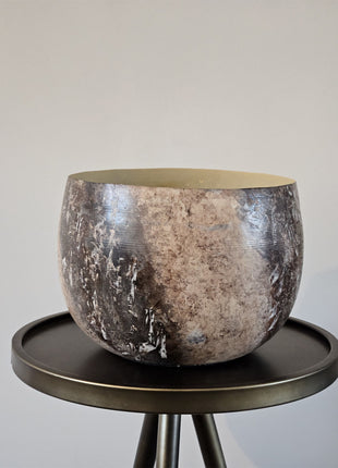 Votive Kyara bruin beige met ronde vorm Ø 21xoogte 14 cm