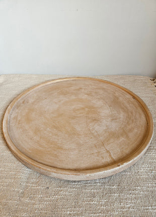 Dienblad zandsteen gold beige met ronde vorm en natuurlijke textuur Ø 42 cm