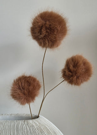 Kunsttak Fluffy Balls Brown - 70cm