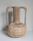 Vaas Blenza met handgrepen aardewerk organische vorm hoogte 37 x Ø 24 cm