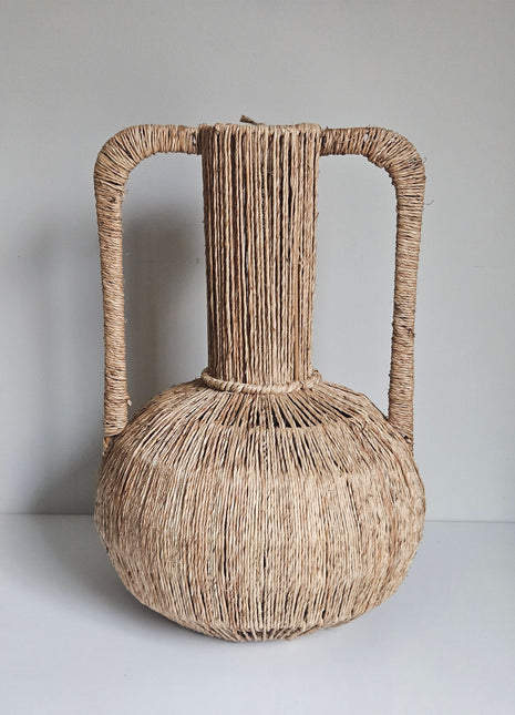 Vaas Blenza met handgrepen aardewerk organische vorm hoogte 37 x Ø 24 cm