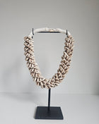 Schelpenketting decoratief licht met gevlochten band op standaard hoogte 25 cm