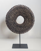 Schelpenketting antiek look donker Ø 22xoogte 33 cm