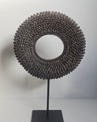Schelpenketting antiek look donker Ø 26xoogte 40 cm