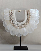 Schelpenketting wit met handgemaakte schelpen op standaard hoogte 27 cm