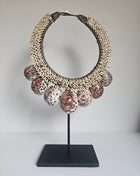 Schelpenketting tijgerschelp handgemaakt Ø 27xoogte 44 cm