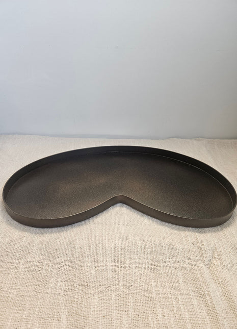 Dienblad Villeta S brons metaal met organische vorm 45 x 24 x 2 cm