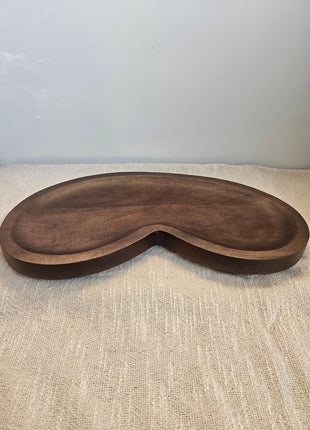 Dienblad Villeta S walnoothout met organische vorm 45 x 24 x 2 cm