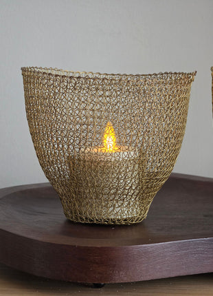 Waxinelichthouder Golden Weave Art