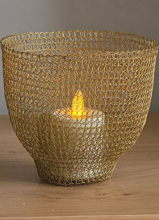 Waxinelichthouder Golden Weave Art