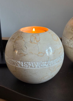 Waxinelichthouder Marmer Beige - S