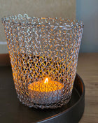 Waxinelichthouder Silver Weave Art